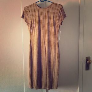Khaki/Gold suede dress.